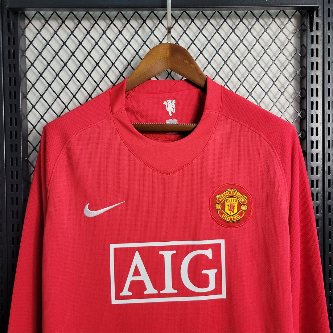 MANCHESTER UNITED - LONG SLEEVE HOME SHIRT RETRO 07/08
