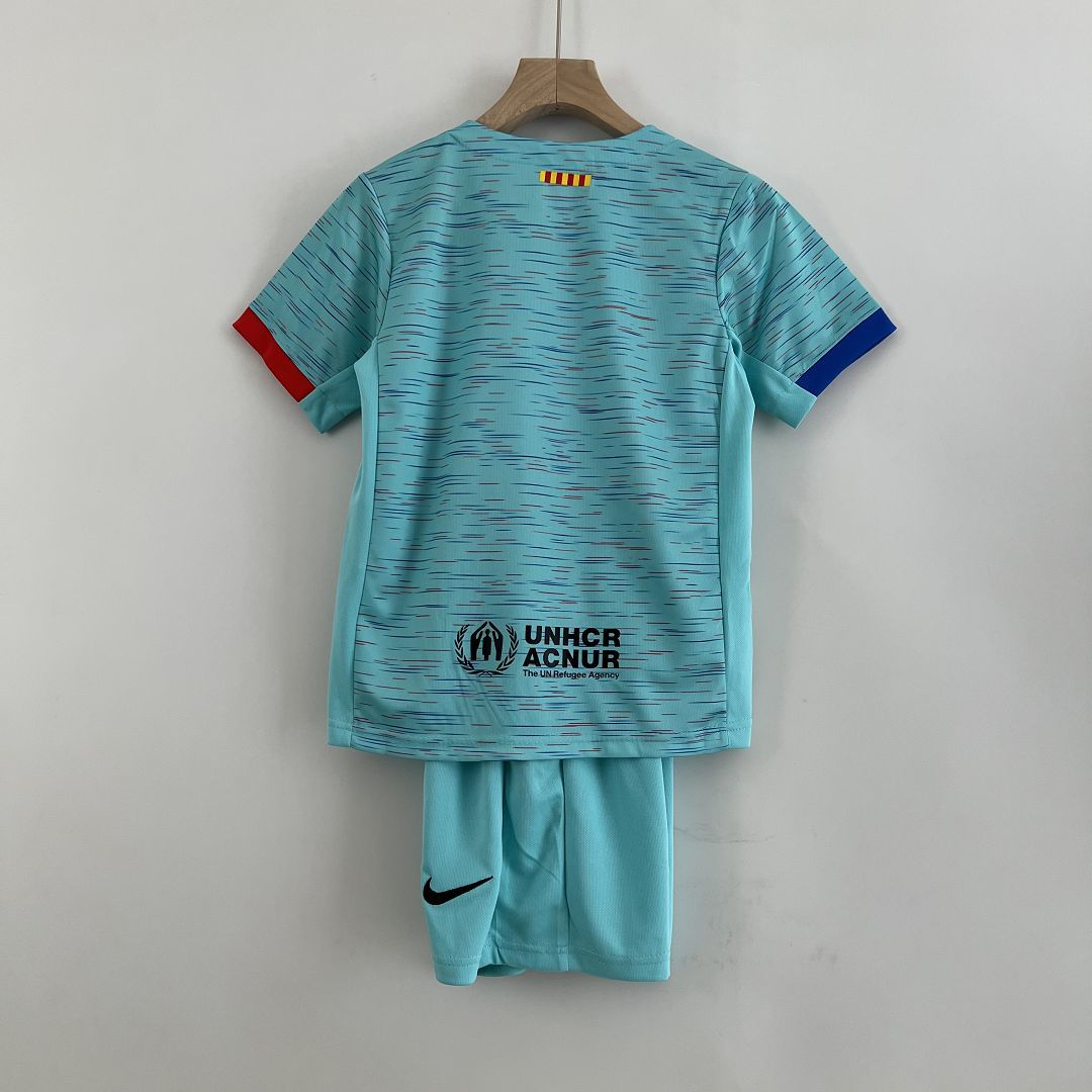 FC BARCELONE - ENSEMBLE ENFANT EXTÉRIEUR THIRD 23/24
