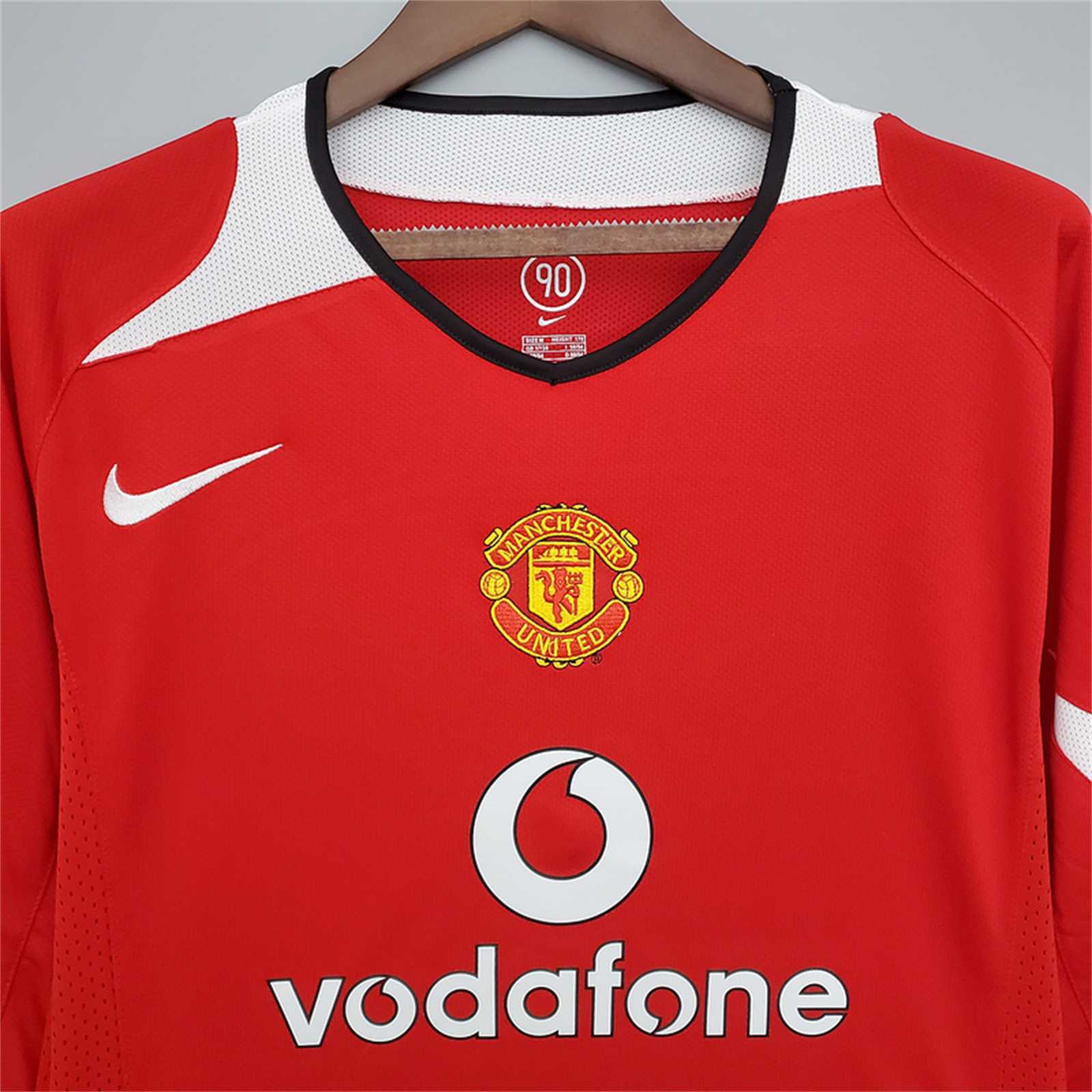 MANCHESTER UNITED - MAILLOT DOMICILE MANCHES LONGUES RETRO 04/06