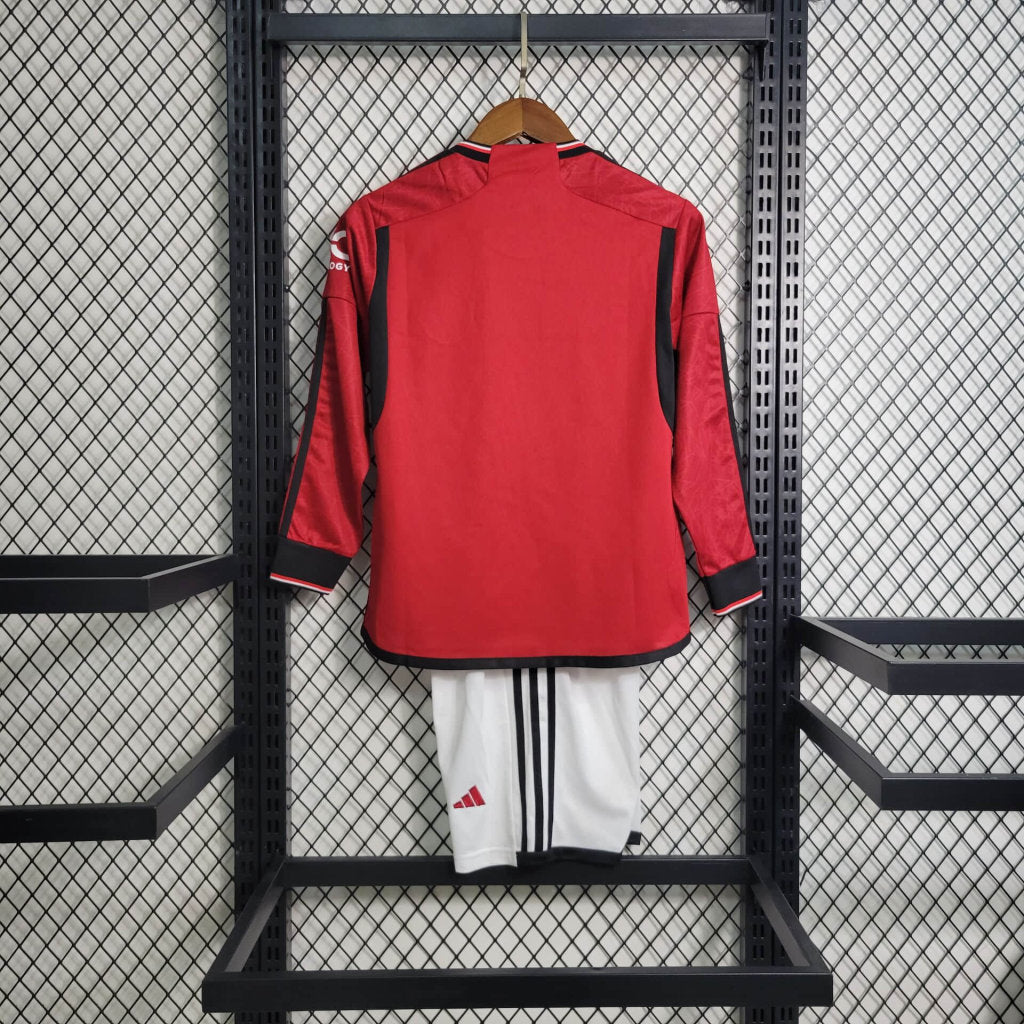 MANCHESTER UNITED - ENSEMBLE ENFANT DOMICILE MANCHES LONGUES 23/24